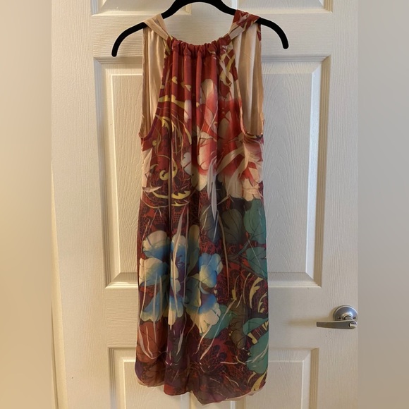 Daniel Benjamin Multicolor Floral Print Dress EUC L Large - Picture 2 of 4